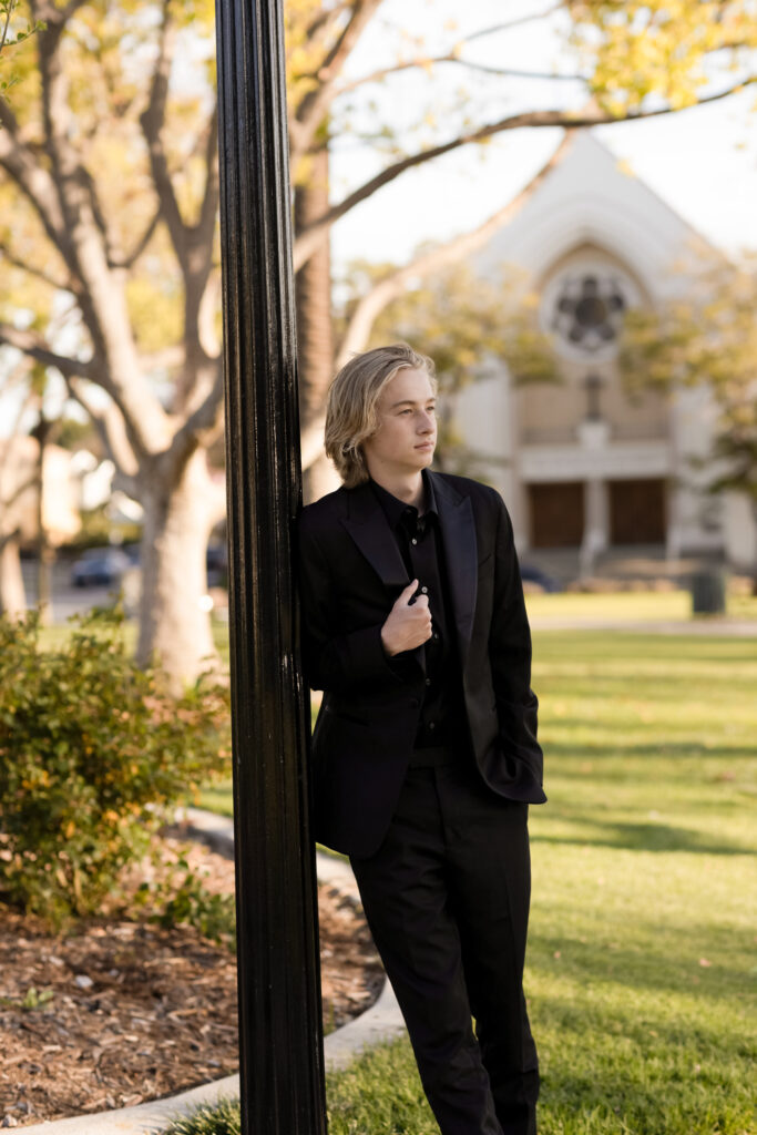 Senior looking away in his thoughts during his session